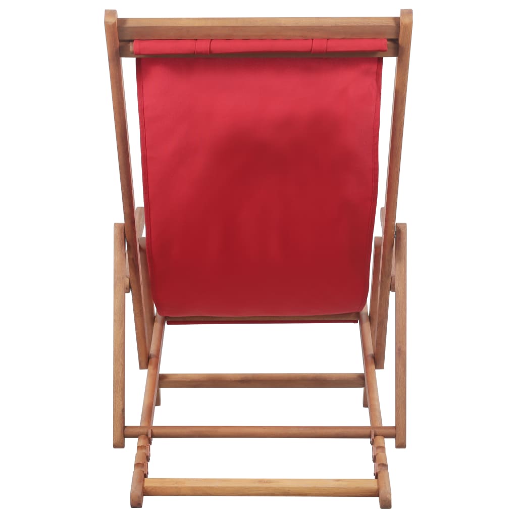 Strandstoel inklapbaar stof en houten frame rood