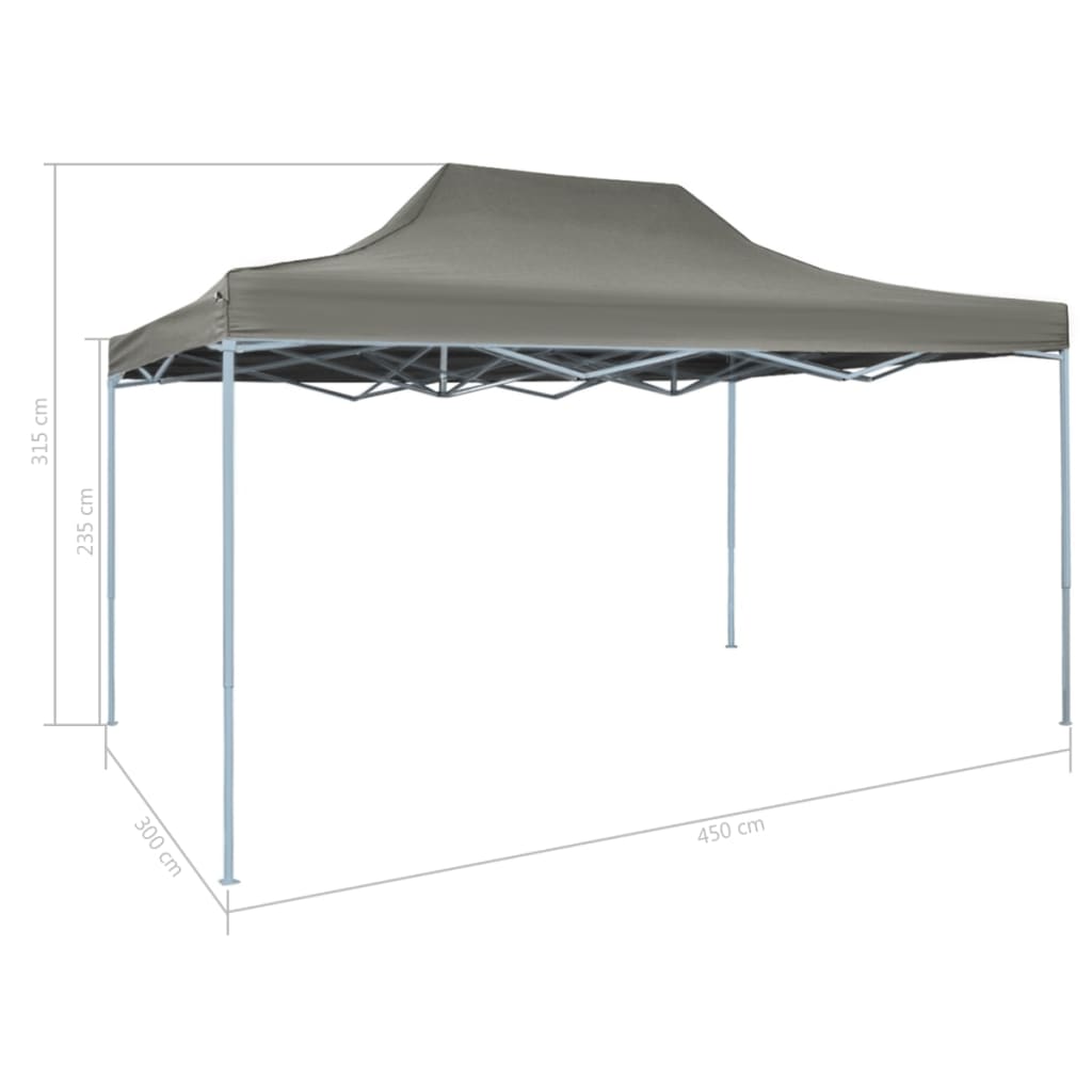 Tent pop-up inklapbaar 3x4,5 m antraciet