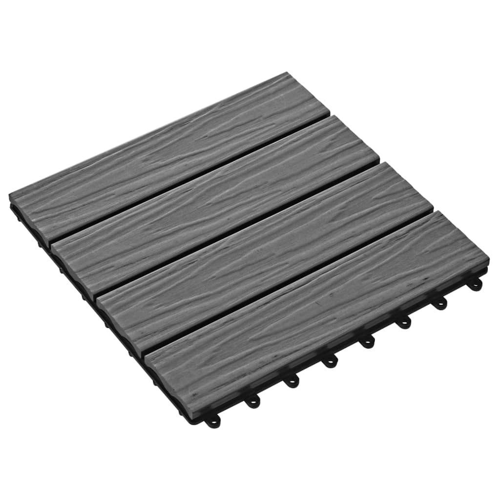 Terrastegels diep reliëf 30x30 cm 1 m² HKC grijs 11 st