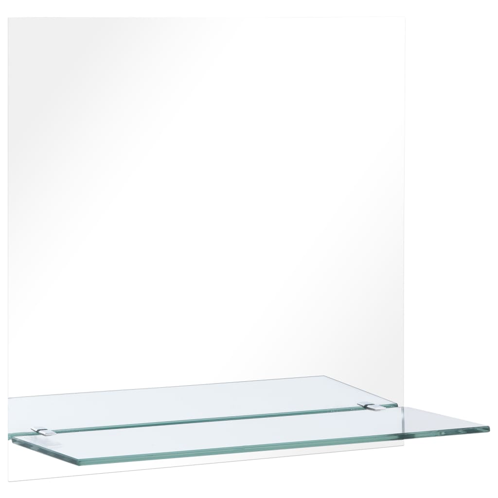 Wandspiegel met schap 60x60 cm gehard glas