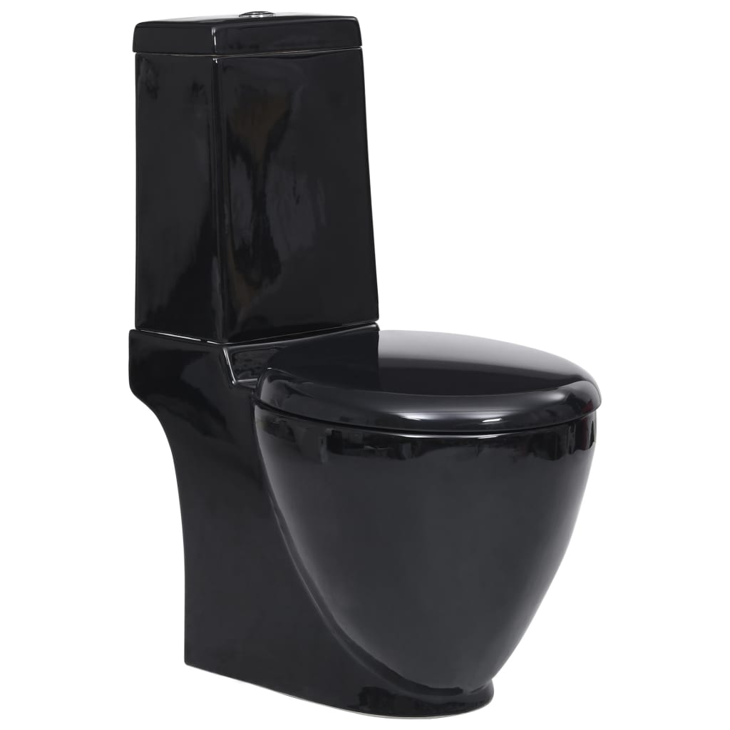 Toilet rond afvoer onder keramiek zwart