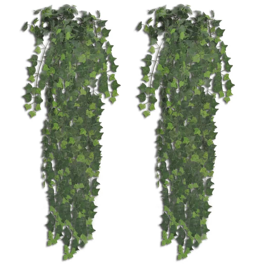 Kunstplanten 2 st klimop 90 cm groen