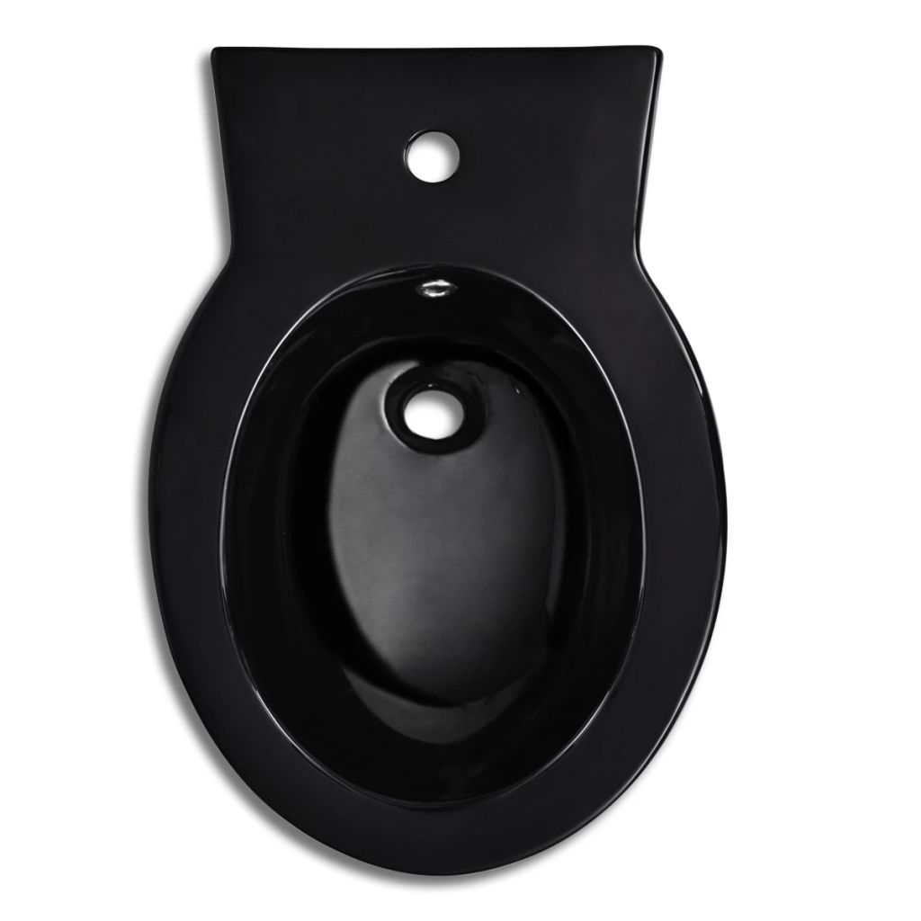 Toilet- en bidetset keramiek zwart