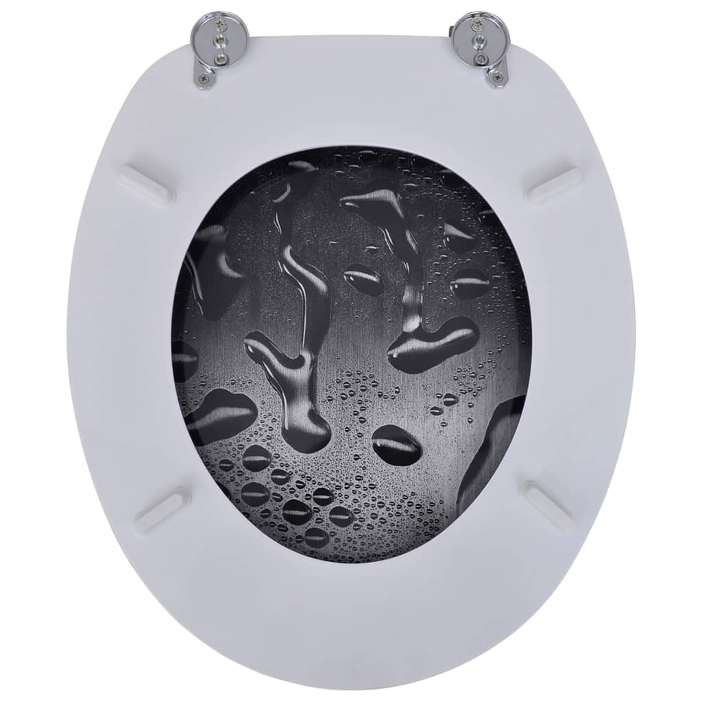 Toiletbril van MDF met waterdruppel dessin