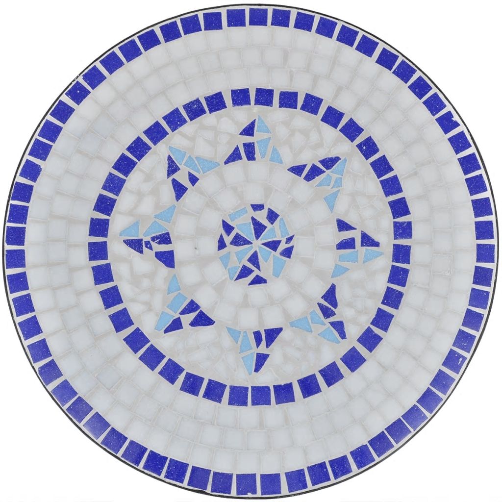 Bistrotafel 60 cm mozaïek blauw en wit