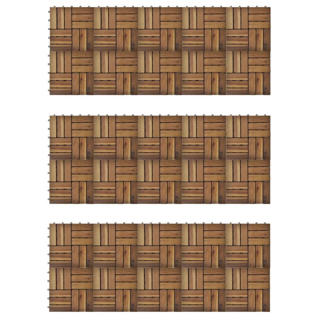 Terrastegels 30 x 30 cm Acacia set van 30