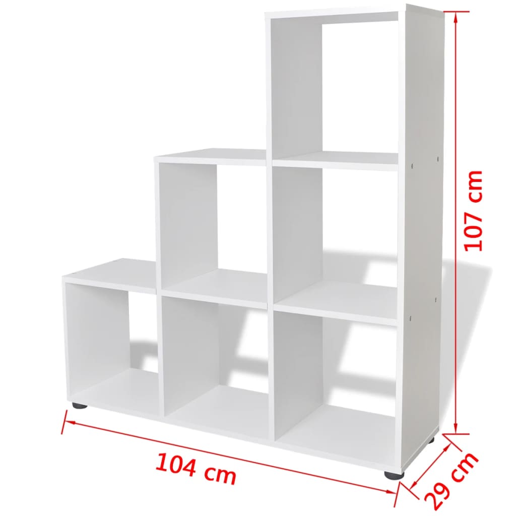 Boekenkast/presentatiemeubel trapvormig 107 cm wit