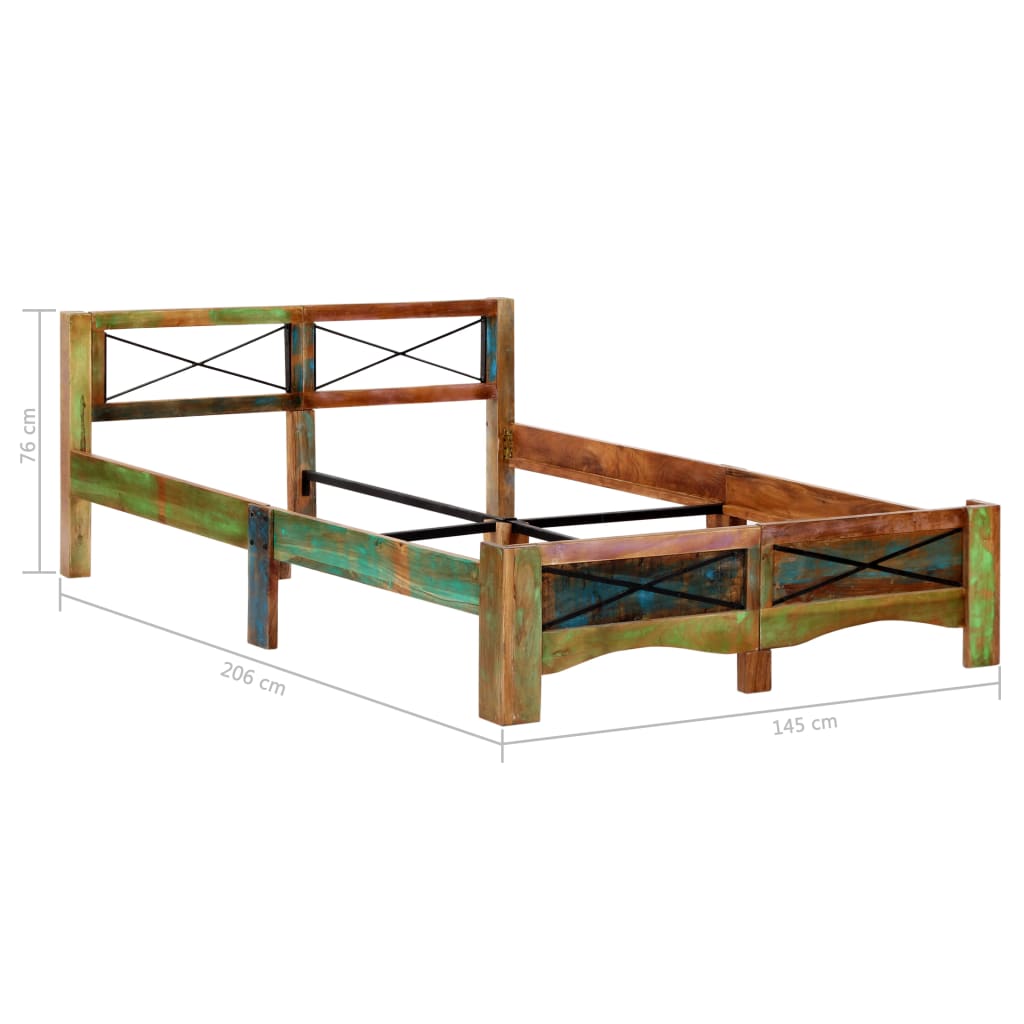 Bedframe massief gerecycled hout 140x200 cm