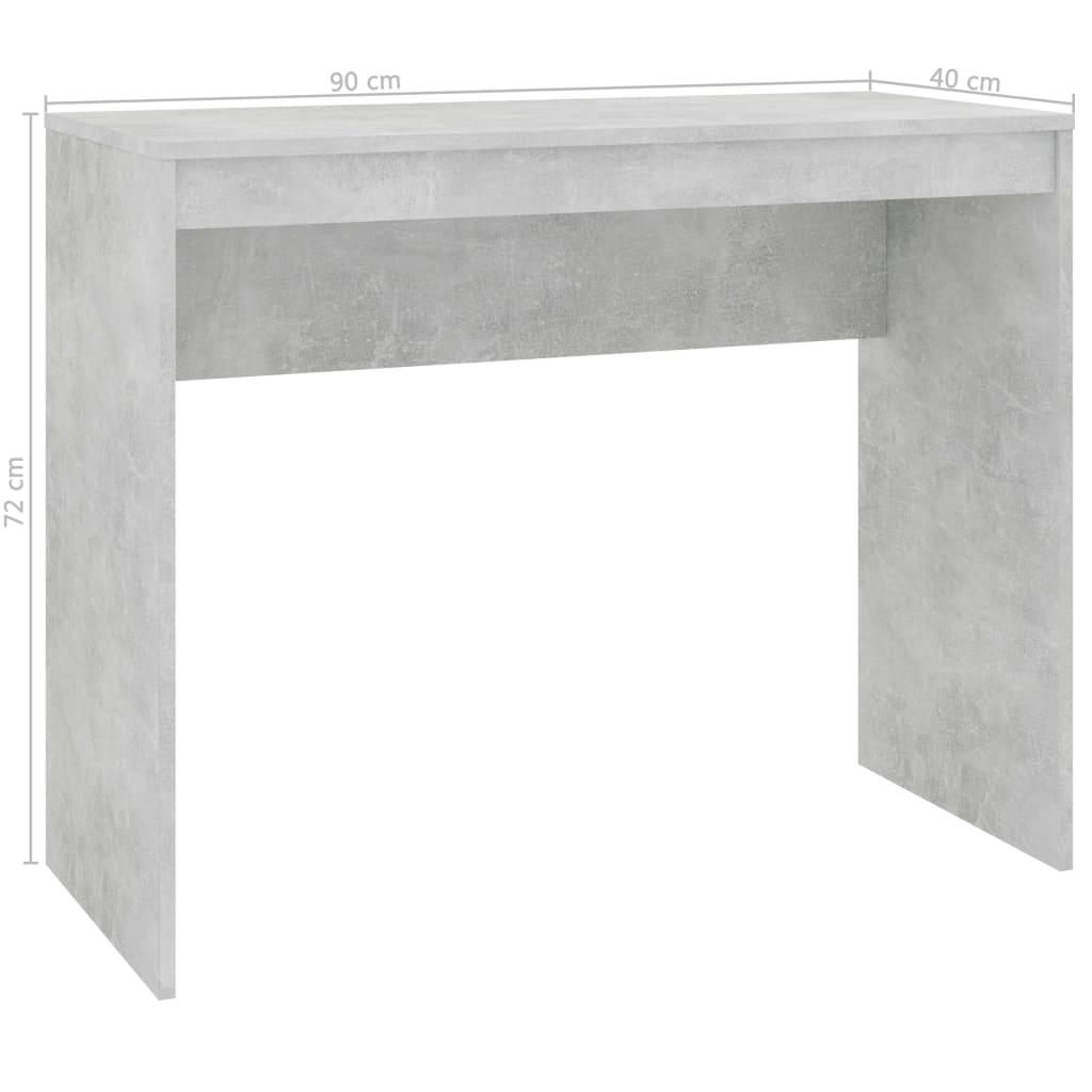 Bureau 90x40x72 cm bewerkt hout betongrijs