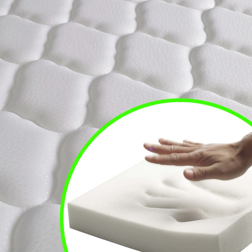 Bed met traagschuim matras kunstleer wit 160x200 cm