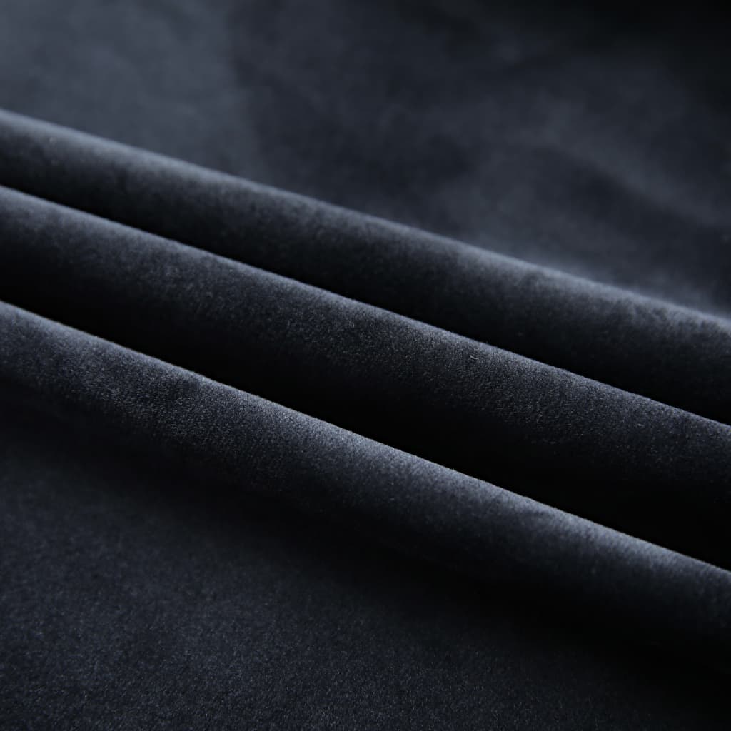 Gordijn verduisterend met haken 290x245 cm fluweel zwart
