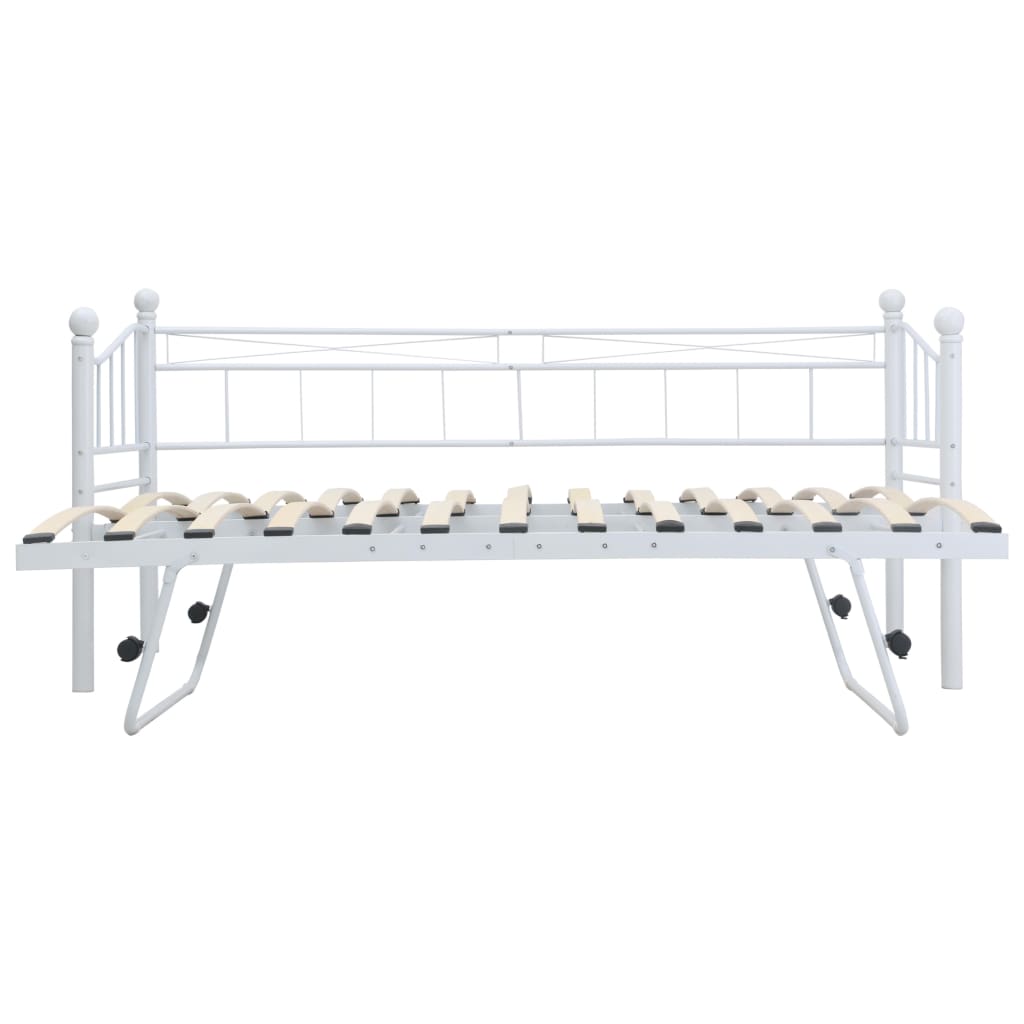 Bedframe staal wit 180x200/90x200 cm