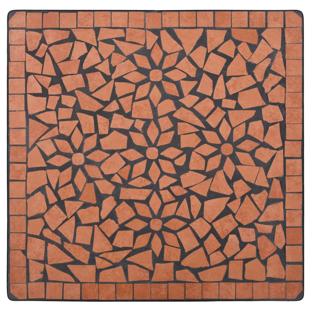 Bistrotafel mozaïek 60 cm keramiek terracottakleurig