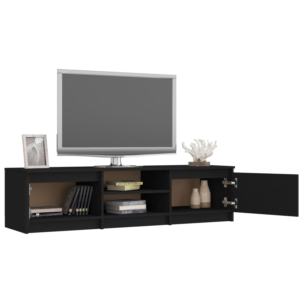 Tv-meubel 140x40x35,5 cm bewerkt hout zwart