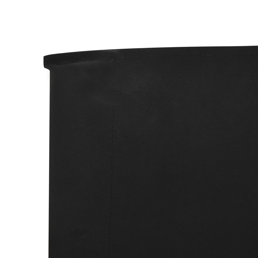 Windscherm 5-panelen 600x160 cm stof zwart