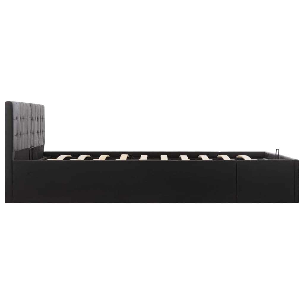 Bedframe hydraulisch kunstleer zwart 180x200 cm