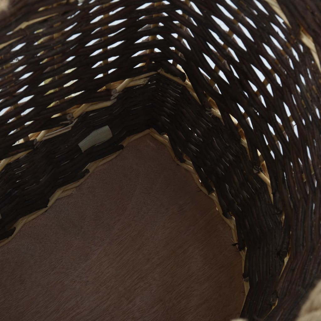 Houtmand met draagriemen 44,5x37x50 cm natuurlijk wilgenhout