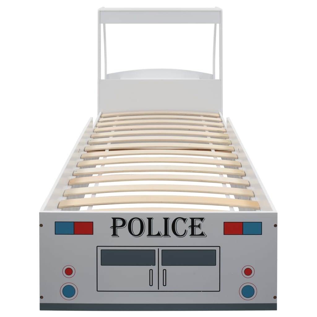 Kinderbed politieauto met traagschuim matras 90x200 cm
