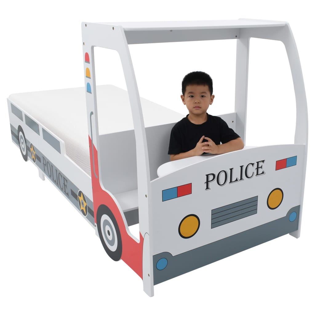 Kinderbed politieauto met 7 Zone H2 H3 matras 90x200 cm