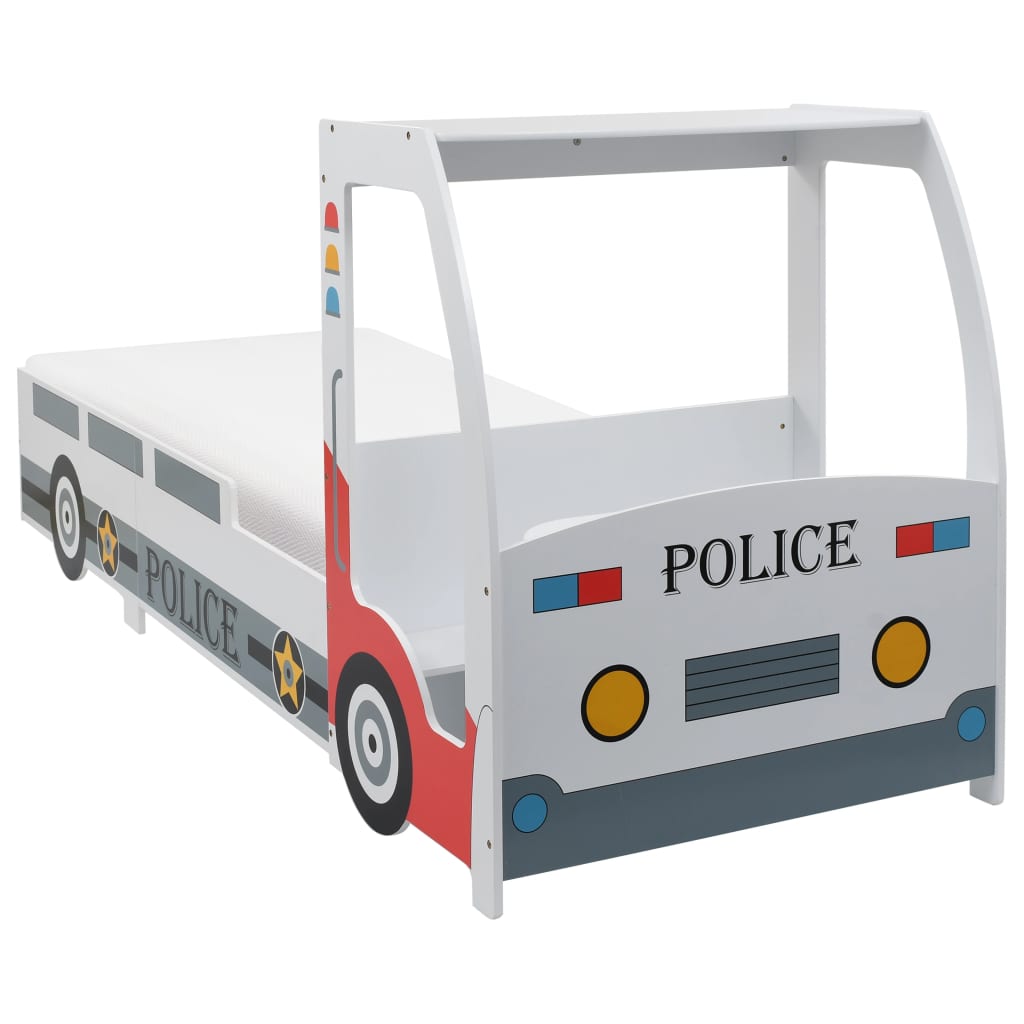 Kinderbed politieauto met 7 Zone H2 matras 90x200 cm