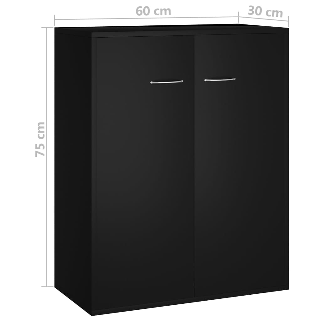 Dressoir 60x30x75 cm spaanplaat zwart
