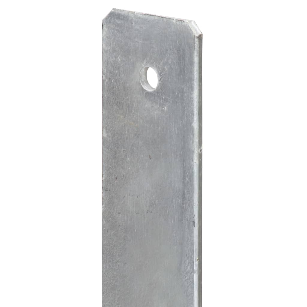 Grondankers 6 st 7x6x60 cm gegalvaniseerd staal zilverkleurig