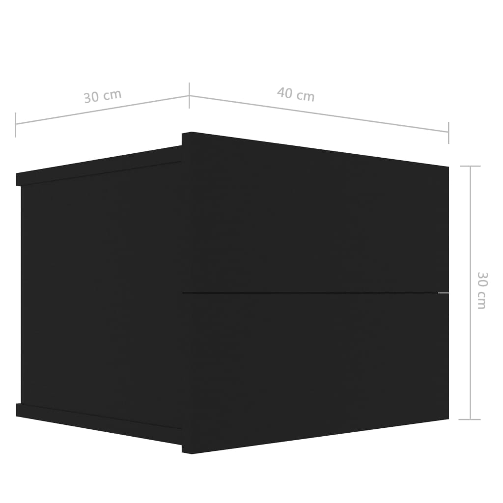Nachtkastjes 2 st 40x30x30 cm spaanplaat zwart