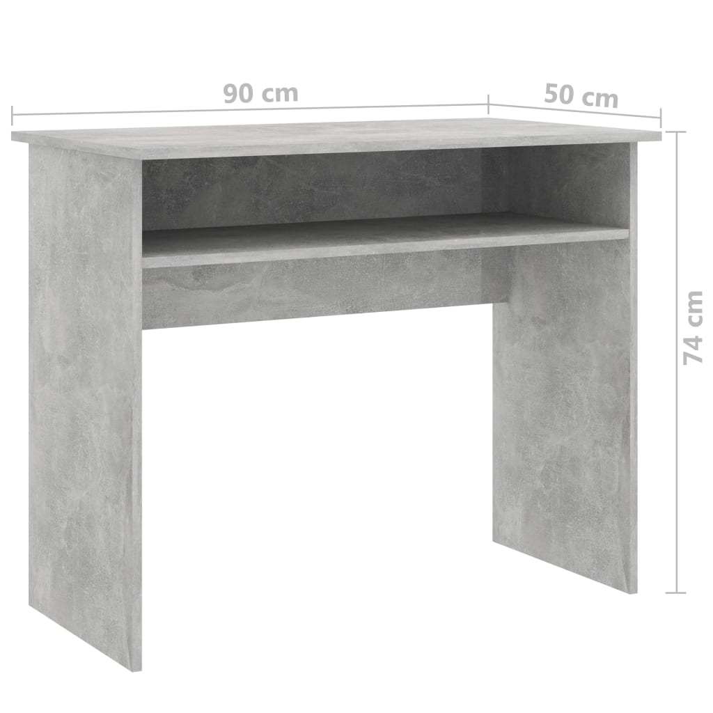 Bureau 90x50x74 cm bewerkt hout betongrijs