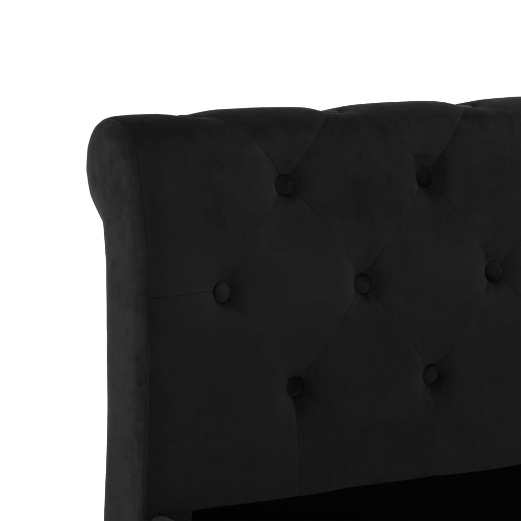 Bedframe fluweel zwart 160x200 cm