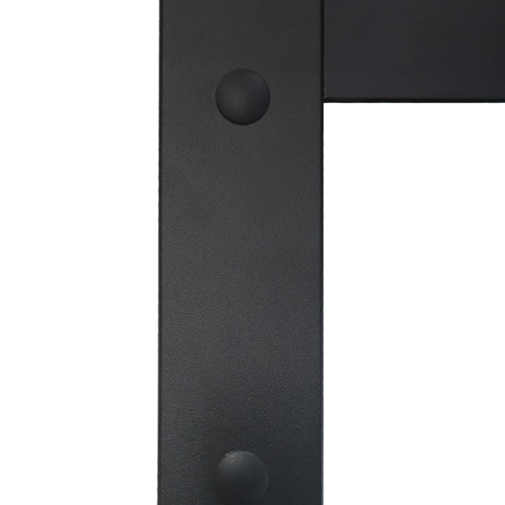 Schuifdeur 76x205 cm aluminium en ESG-glas zwart