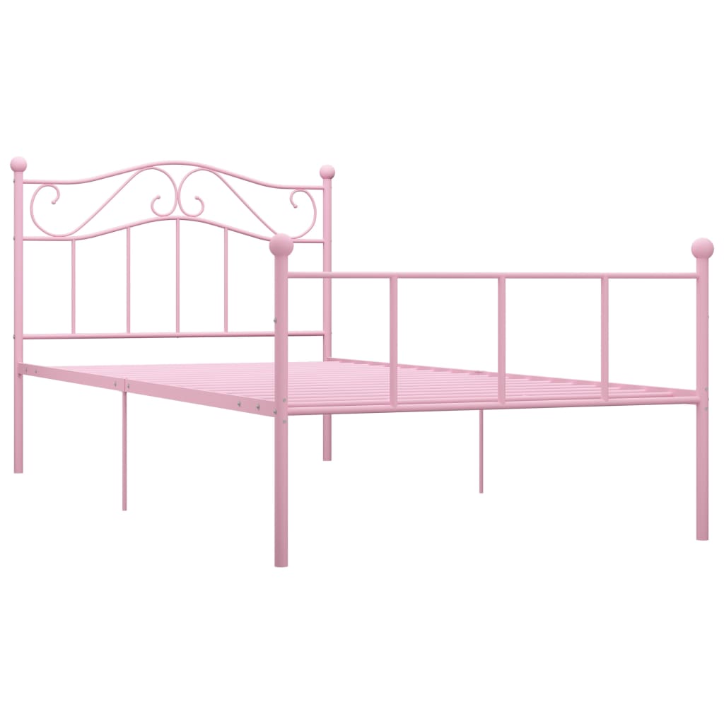 Bedframe metaal roze 90x200 cm