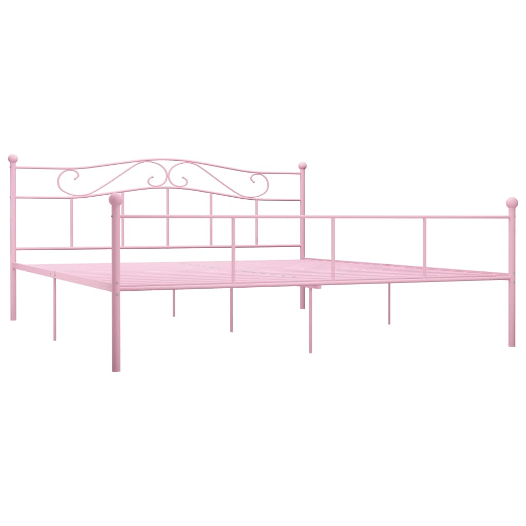 Bedframe metaal roze 180x200 cm