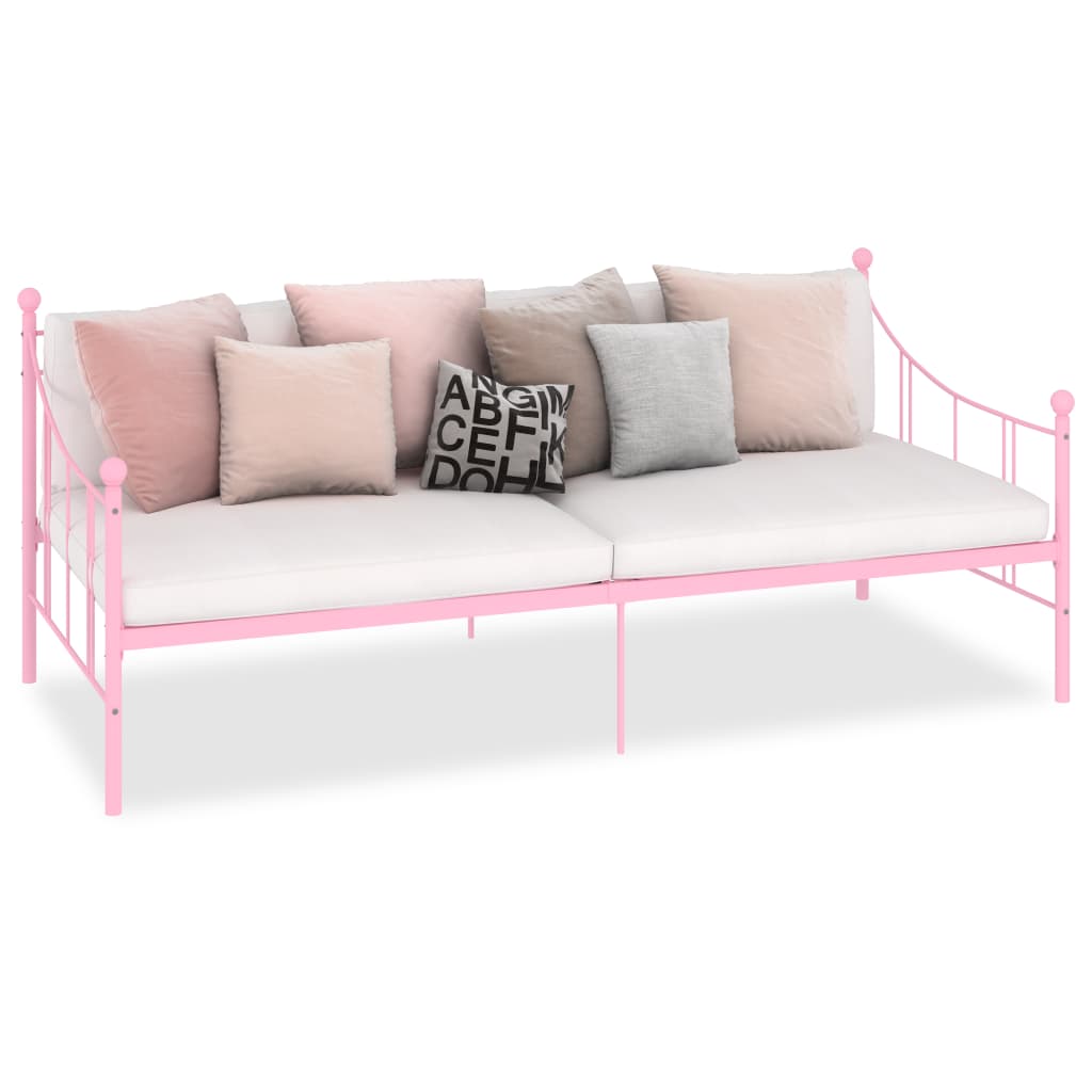 Slaapbankframe metaal roze 90x200 cm
