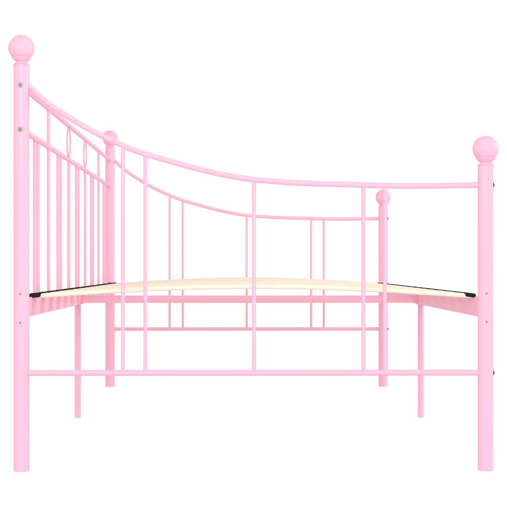 Slaapbankframe metaal roze 90x200 cm