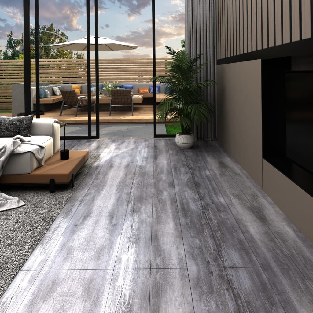 Vloerplanken zelfklevend 5,02 m² 2 mm PVC mat houtgrijs