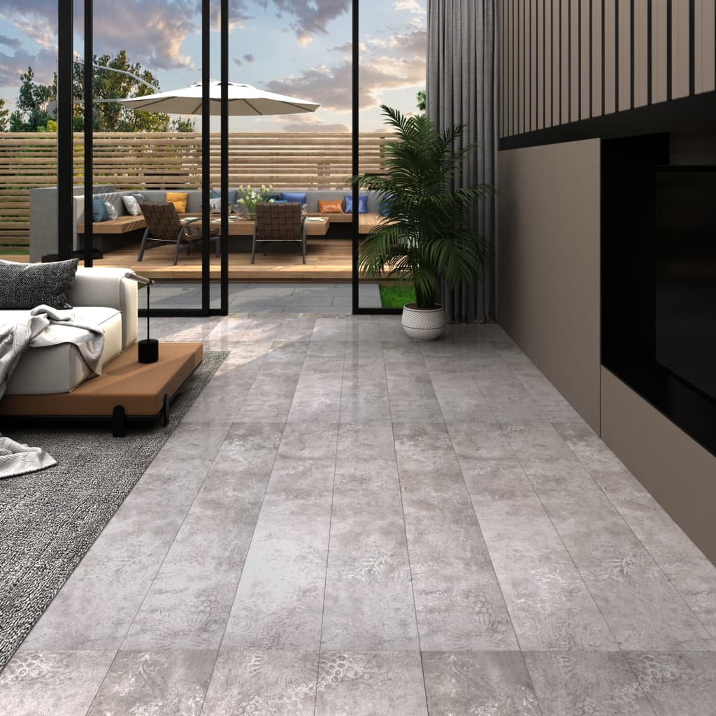 Vloerplanken niet-zelfklevend 5,26 m² 2 mm PVC aardegrijs