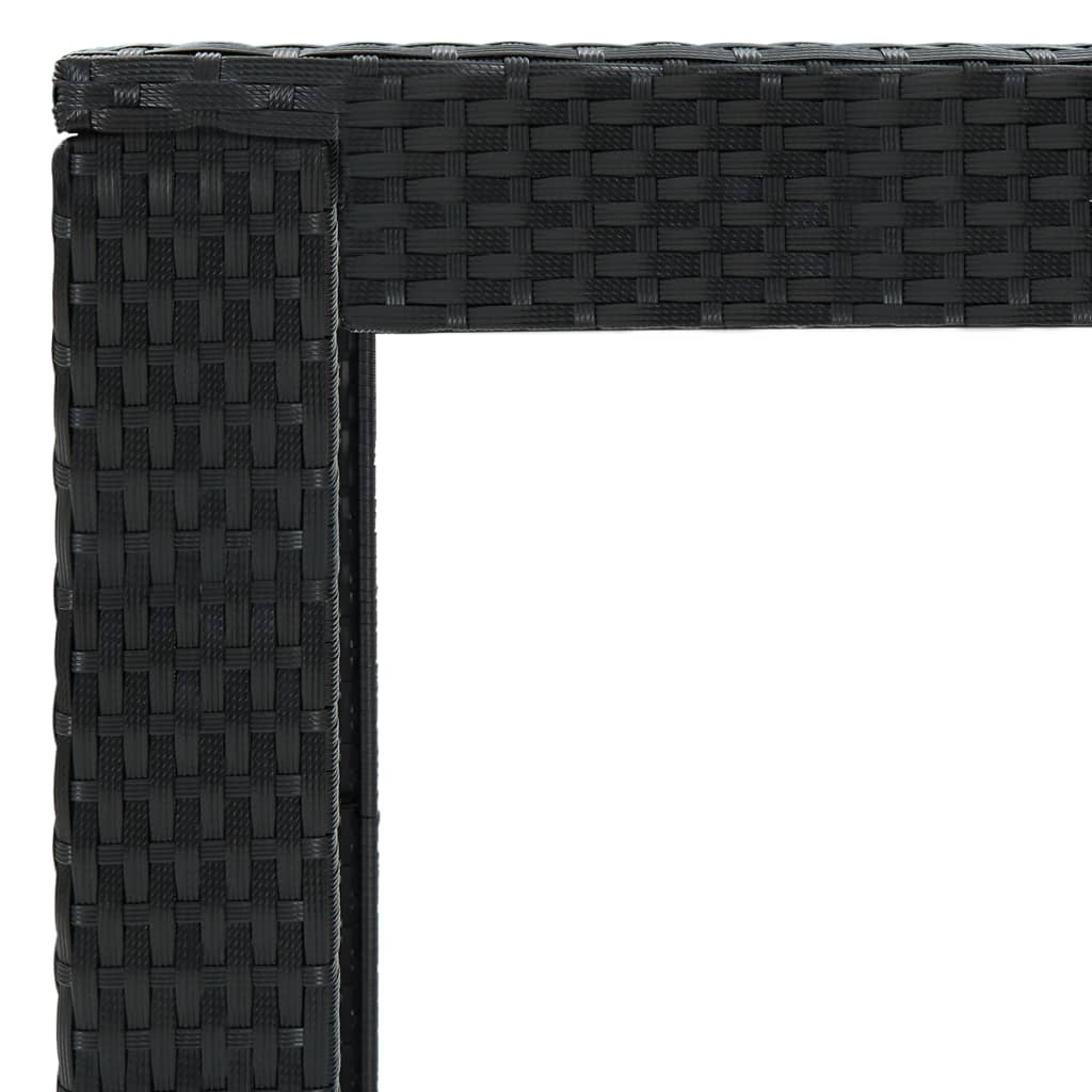 Tuinbartafel 100x60,5x110,5 cm poly rattan zwart