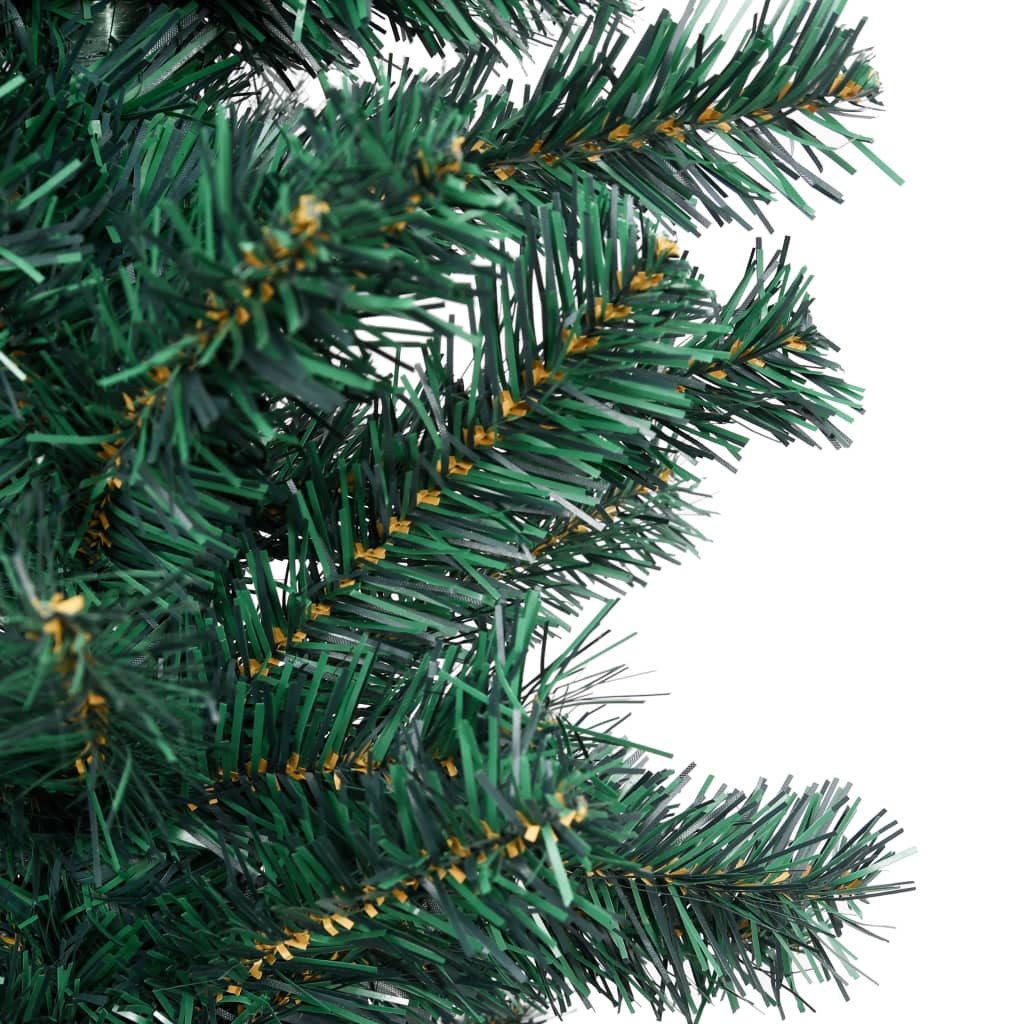Kunstkerstboom met standaard smal 210 cm PVC groen