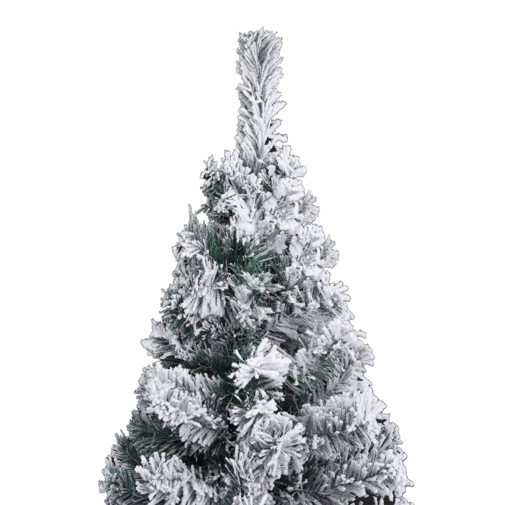 Kunstkerstboom met sneeuw smal 150 cm PVC groen