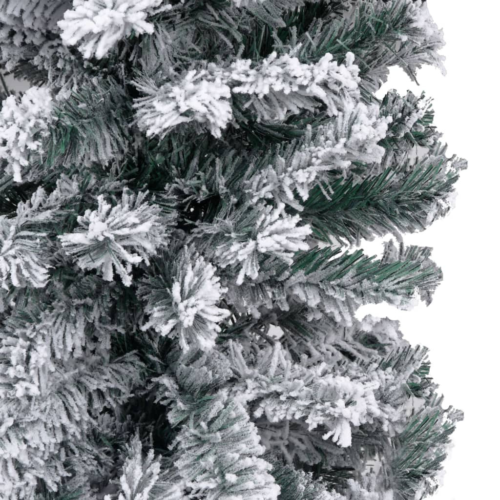 Kunstkerstboom met sneeuw smal 150 cm PVC groen
