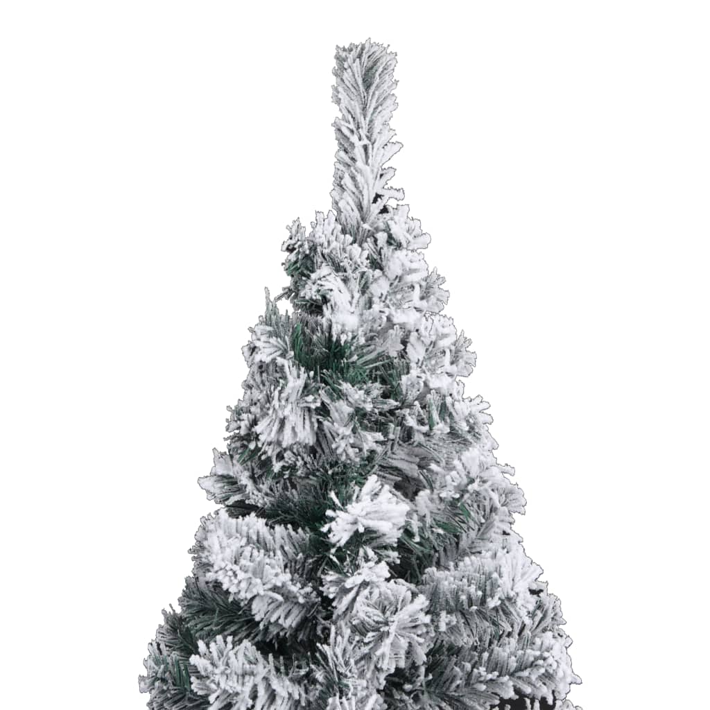 Kunstkerstboom met sneeuw smal 210 cm PVC groen