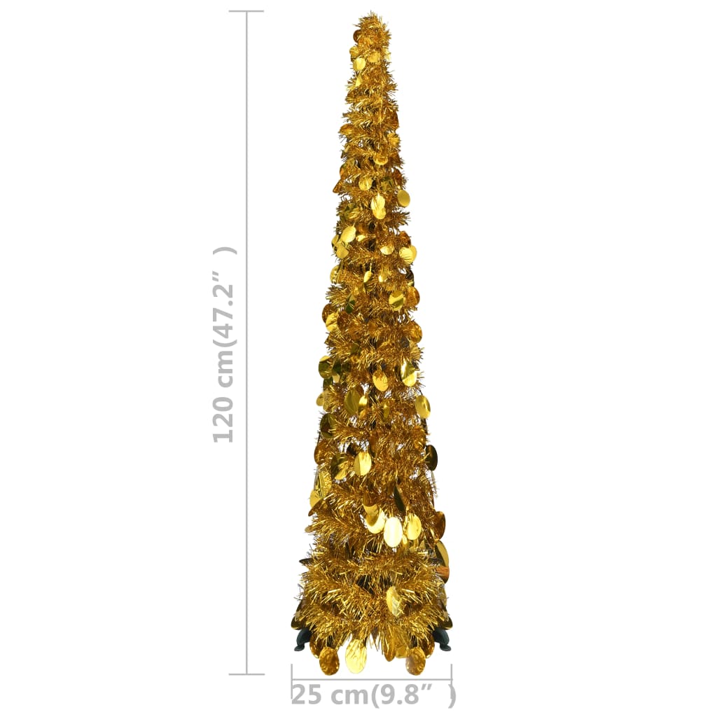 Kunstkerstboom pop-up 120 cm PET goudkleurig