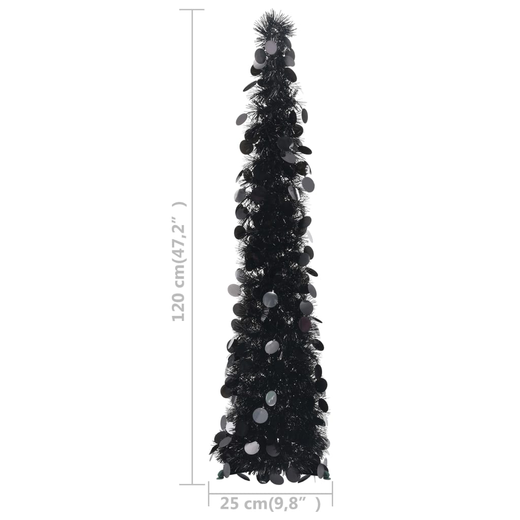 Kunstkerstboom pop-up 120 cm PET zwart