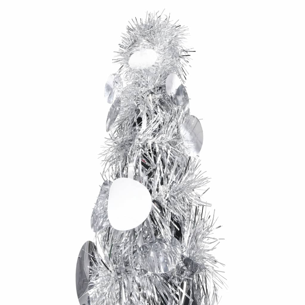 Kunstkerstboom pop-up 120 cm PET zilverkleurig