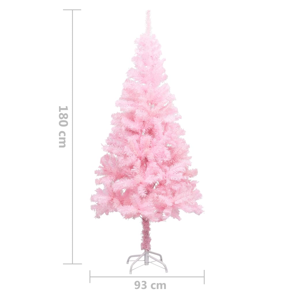 Kunstkerstboom met standaard 180 cm PVC roze