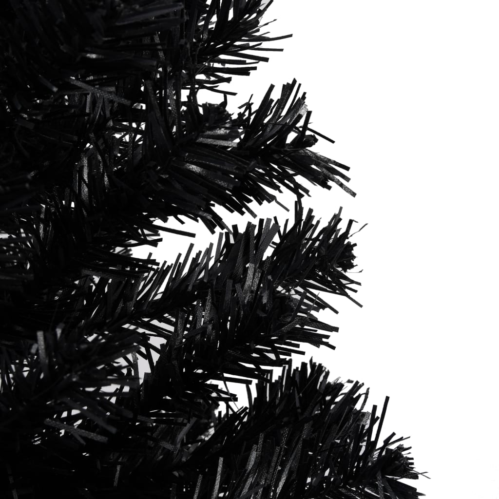 Kunstkerstboom met standaard 210 cm PVC zwart
