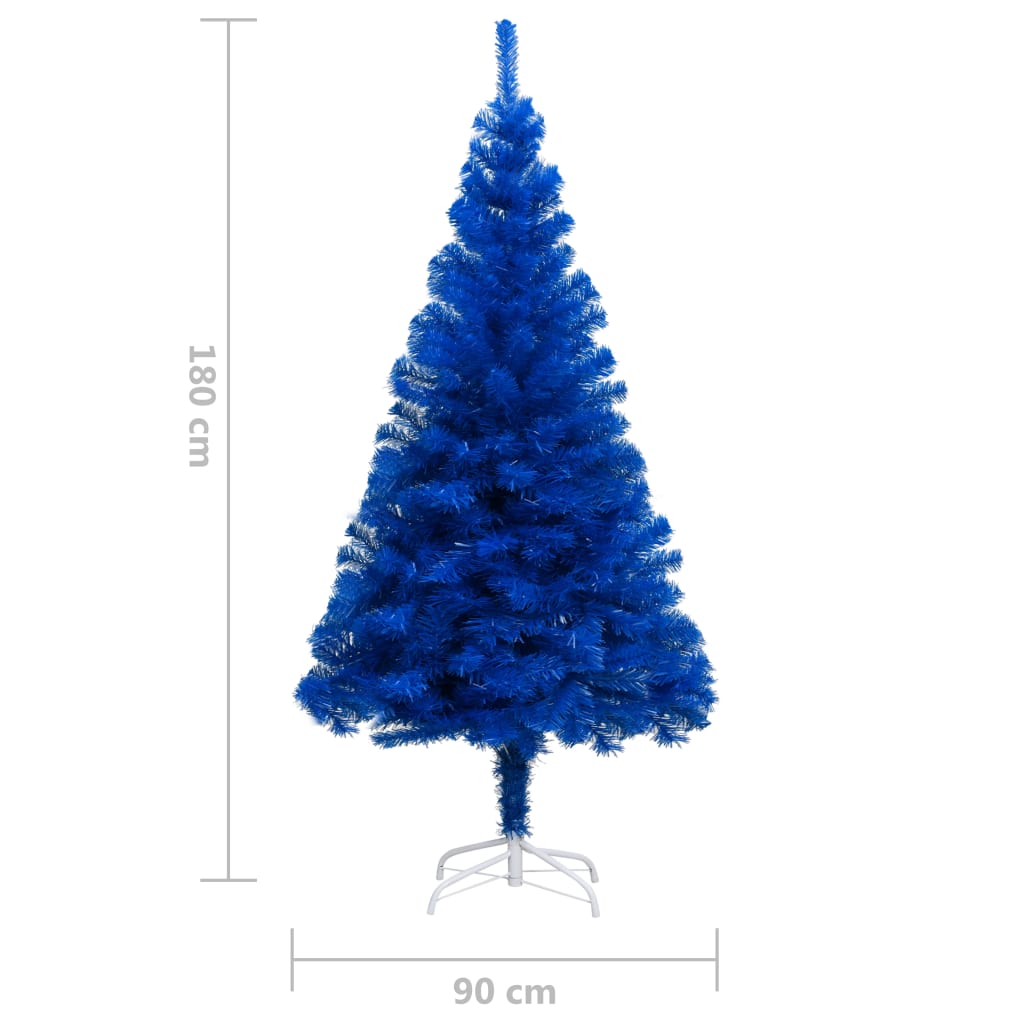 Kunstkerstboom met standaard 180 cm PVC blauw