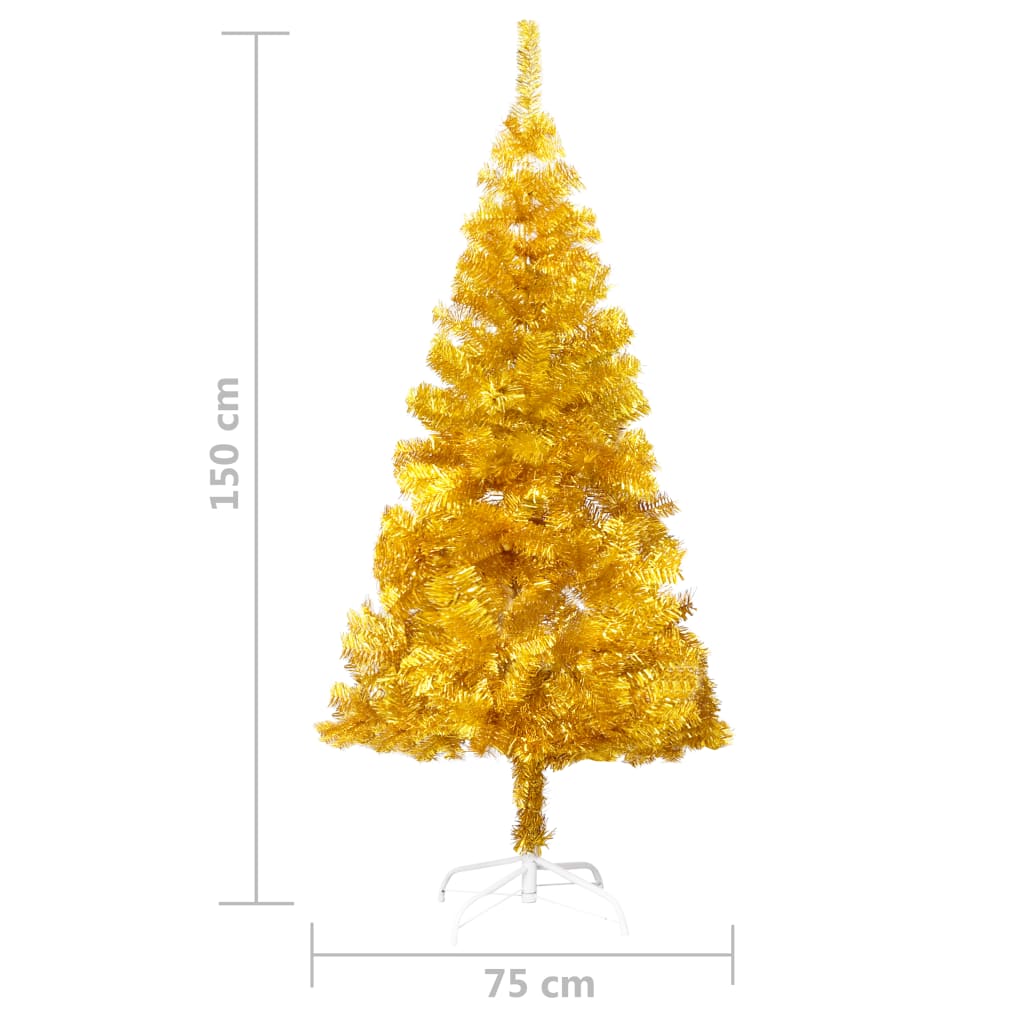 Kunstkerstboom met standaard 150 cm PET goudkleurig