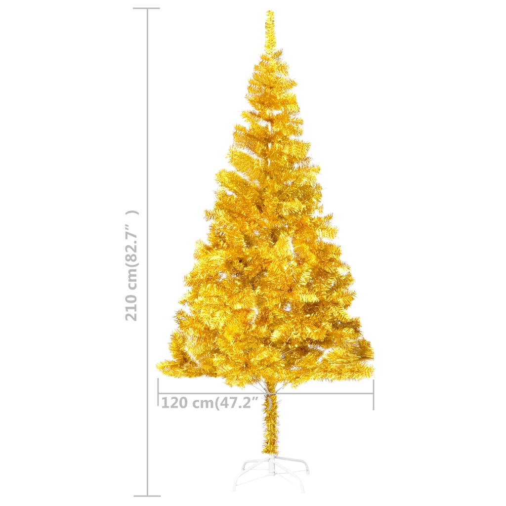 Kunstkerstboom met standaard 210 cm PET goudkleurig