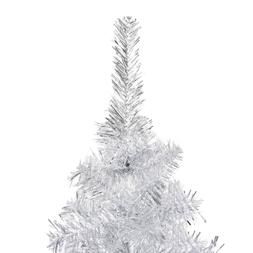 Kunstkerstboom met standaard 180 cm PET zilverkleurig